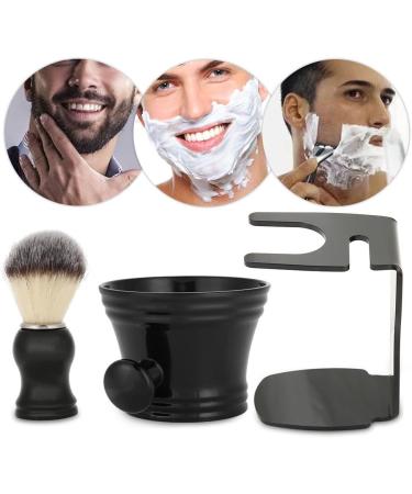 Premium Men's Shaving Set Solid Wood Handle Brush Stainless Steel Razor Stand & Soap Bowl Ideal Gift for Birthdays Valentine's & Father's Day - Buy Online on GoSupps.com