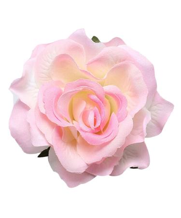 Gemini_mall Pink Rose Fabric Hair Flower Clip Hair Pins Corsage Brooch Wedding Bridal Light Pink