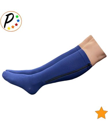 Closed Toe 15-20 mmHg Moderate Compression Navy Socks with YKK Zipper - Ideal for Comfort & Support - Buy Online on GoSupps.com