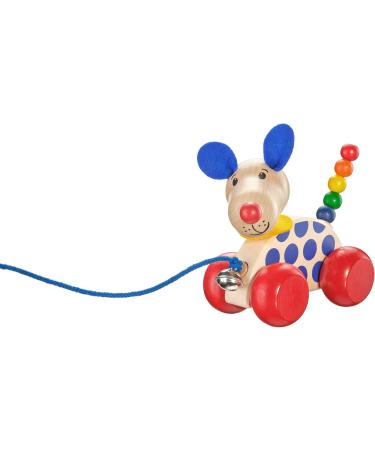 Selecta 62026 Nico Pull-Along Dog Toy | Wooden Push & Pull Toy for Ages 1-3 | 12 cm | International Shipping - Buy Online on GoSupps.com