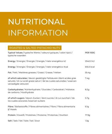 Hides Fine Foods - Roasted & Salted Pistachio Nuts 350g - GMO Free - Suitable for Vegetarians - Cooking - Salads - Snacking - Dessert - Cakes - Cookies - Buy Online on GoSupps.com