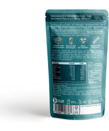 Be Tanics Vegan Essentials - 60 Capsules | Dietary Supplements for Vegan & Vegetarian Lifestyle | Vitamins & Minerals for Optimal Health - Buy Online on GoSupps.com