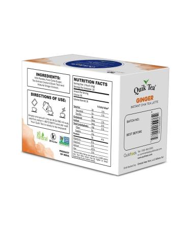 QuikTea Ginger Chai Tea Latte - 10 Count Single Box | All Natural & Preservative Free Instant Chai from Assam - Buy Online on GoSupps.com