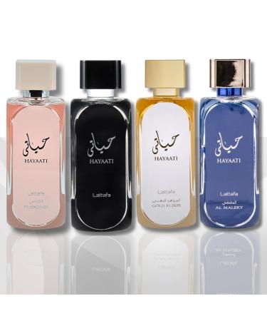 Lattafa Premium Collection Hayaati For Men Hayaati Gold Elixir For Women & Hayaati Makeky Perfumes |EDP-100ML/3.4Oz| Musk & Woody Notes. (COLLECTION SET4)