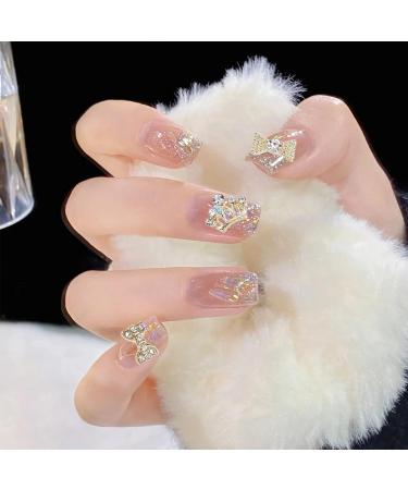 40Pcs 3D Alloy Nail Rhinestones Diamond Crown and Bowknot Charms - Luxury Gold Nail Jewelry Decorations for Women and Girls - DIY Nail Design - Buy Online on GoSupps.com