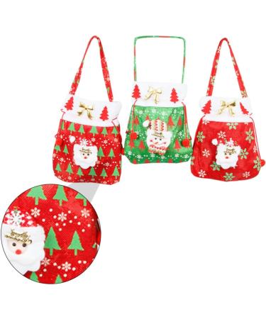 Anneome Santa Present 3pcs Christmas Candy Bag Candy Bags Christmas Drawstring Bag Decorative Hand Bags Backpack Bag - Buy Online on GoSupps.com