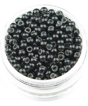 KOCONI 3mm Nano Rings Silicone Lined Hair Extension Beads - 200PCS Black | Nano Silicone Micro Beads for Hair Extensions - Buy Online on GoSupps.com