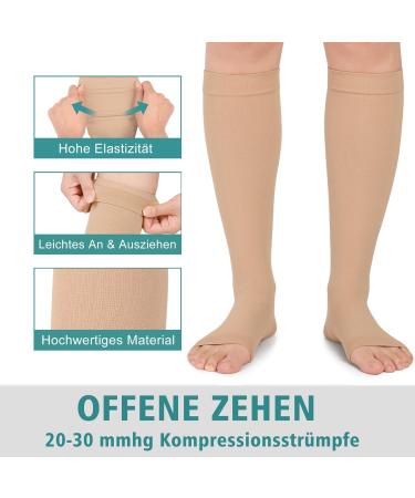 Buy Evolyline Medical Compression Stockings for Women & Men | 20-30 mmHg Class 2 Thrombosis Socks & Support Pantyhose for Varicose Veins - XXL Size Available - Buy Online on GoSupps.com