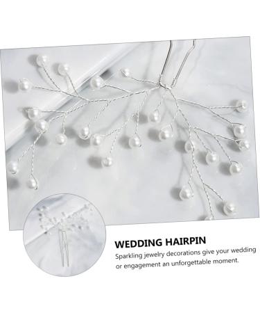 LALAFINA 1pc Faux Pearls Upunch U-shaped Hairpin Handmade Hair Clip Tiara Hair Pin Wedding Hairpin Hair Ornament U Pearl Hairpin Decorative Hairpi European and American Headgear - Buy Online on GoSupps.com