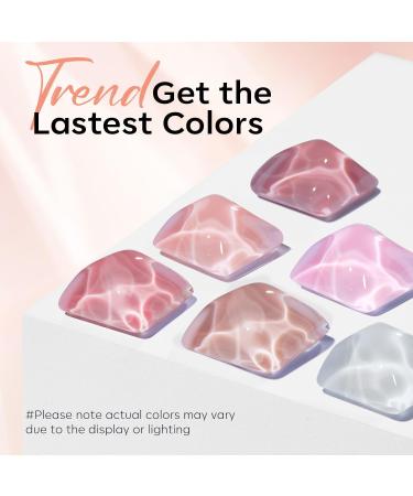 Modelones Gel Nail Polish 6 Colors Jelly Gel Polish White Nude Pink Gel Neutral Nail Art Design Summer Translucent Gel Nail Kits Soak Off LED Nail Lamp Cured Manicure Salon DIY Girls Women Gift White Pink - Buy Online on GoSupps.com