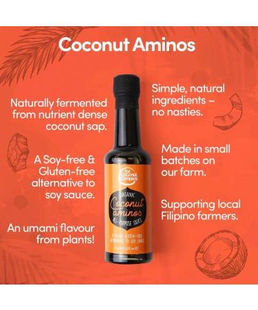 Organic Coconut Aminos Sauce - 3 x 150ml | 100% Natural & Pure Coconut Sap | All-Purpose BBQ & Teriyaki Sauce | Naturally Fermented & Raw - Buy Online on GoSupps.com