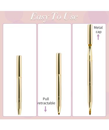 2-Piece Insertable Lip Brush Set - Double-Ended Lip Gloss Applicator & Concealer Brush - Portable Makeup Brushes in Gold & Silver - Buy Online on GoSupps.com