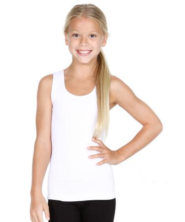 Sugarlips Girls Ribbed Seamless Tank Top (One Size, White)