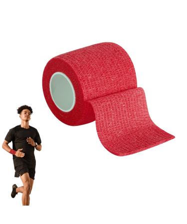 Bandage wrap- Waterproof Elastic Bandage Wrap Elastic -Adhesive Bandage | Sports Athletic Tape Sports Wrap Tape First Aids Tape Bandage Wrap for Sports Wrist Ankle Sprains Swelling 1pc Red