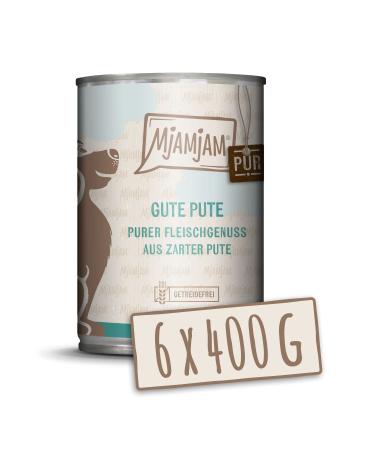 Mjamjam - Premium wet food for dogs - pure meat enjoyment - good turkey PUTE 400G 6 -pack (6 x 400g) natural lamps with extra meat turkey 400 g (6 Pack) - Buy Online on GoSupps.com