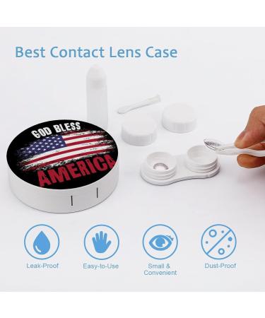 God Bless America Round Case For Contact Lens Kit Storage Box with Mirror Printed - Buy Online on GoSupps.com