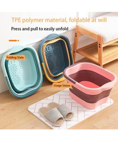 Collapsible Foot Bath Tub with Handle | Foot Spa Massager Basin for Soaking Feet | Pedicure Foot Soak Acupoint Massage | Plastic Foot Bucket (Blue) - Buy Online on GoSupps.com