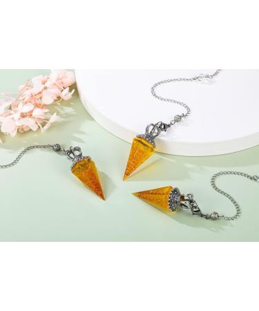 JOVIVI Citrine Crystal Pendulum for Divination and Healing - Quartz Stone Pendant for Reiki, Meditation and Witchcraft - Buy Online on GoSupps.com