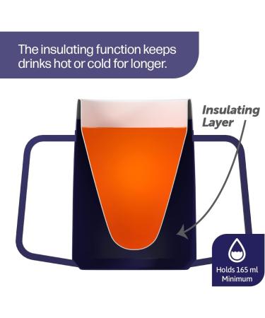 JFA Supplies 2 Handle Blue Adult Drinking Mug 165ml | Non Spill Sippy Cup - Buy Online on GoSupps.com