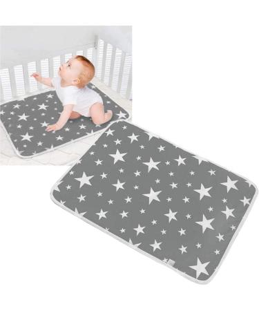 Portable Foldable Nappy Changing Mat | Waterproof Diaper Changing Pad | 35cm x 60cm | Grey Star Design - Buy Online on GoSupps.com