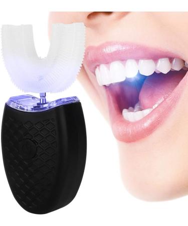 U-Shaped Electric Sound Toothbrush | Automatic Oral Care Tool for Adults - 4 Corridors Blue Light Cleaning (Black) - Buy Online on GoSupps.com