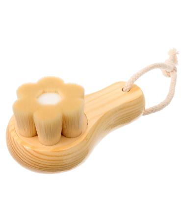 Facial Cleansing Brush With Wooden Handle Dry Brush Scrubber Facial Brushes To Clean And Exfoliate Artificial Fiber Clean Facial Brush