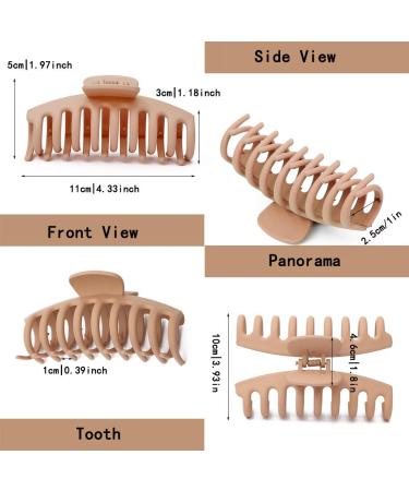 8 Pcs Large Claw Hair Clips for Thick Hair - Strong Hold, No Slip, Big Banana Hair Claw Clips for Women and Girls - Buy Online on GoSupps.com