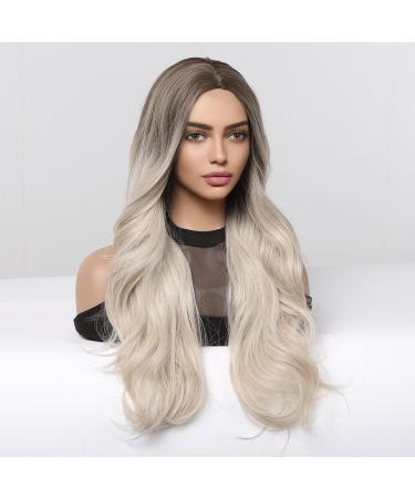 Testar 24-Inch Ombre Blonde Wig - Long Naturally Curly Wavy Hair for Everyday Halloween Party & Cosplay - Buy Online on GoSupps.com