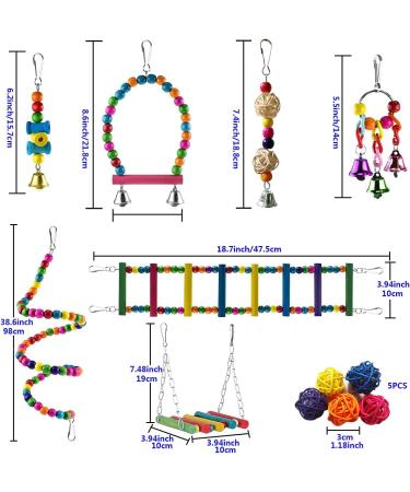 12Pcs Parrot Toys for Small Birds - Hammock Swing, Bell, Chewing Toys - Ideal for Budgies, Cockatiels, Parrots - Finches Accessories - Buy Online on GoSupps.com