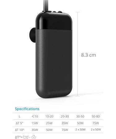 NICREW 35W Aquarium Heater - 25 Constant Thermostat Control for Nano Aquariums - Reliable Heating Rod - Buy Online on GoSupps.com