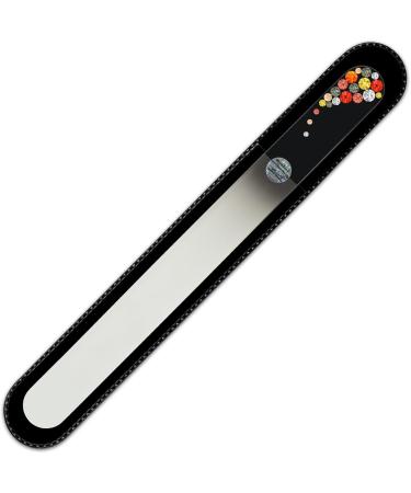 Large Crystal Nail File with Swarovski Elements Hand Made Czech Tempered Glass Lifetime Guaranty in Suede Sleeve (Fireopal) - Buy Online on GoSupps.com