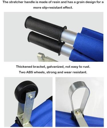 Emergency Rescue Flat Foldaway Portable Stretcher with 2 Wheels - for Hospital Clinic Home Sports Venues Ambulance - Weight Capacity 350 lb - Buy Online on GoSupps.com