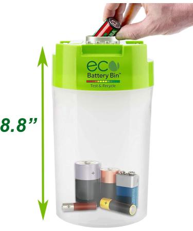 Eco Battery Bin | Test & Recycle AAA AA C D Batteries | Sustainable Solution for Eco-Friendly Living - Buy Online on GoSupps.com