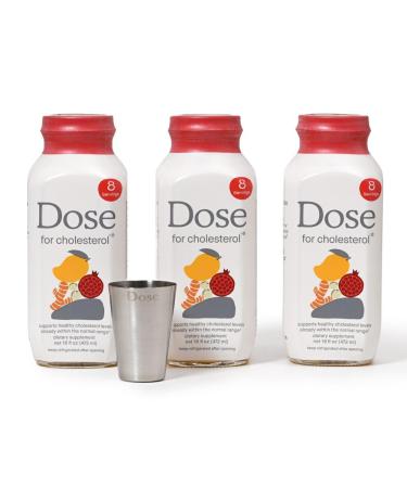 DOSE for Cholesterol Supplements Maintain Healthy Cholesterol Levels and Supports Cardiovascular Health Gluten-Free Vegan Zero Sugar 16oz Bottle 3 Pack (3 Week Supply)