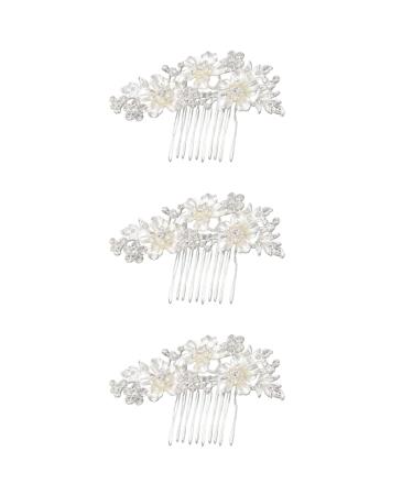 3X Wedding Bridal Hair Combs Vintage Imitation Crystal Hairpins Prom Jewelry Gold Silver Flower Pattern Hair Pins