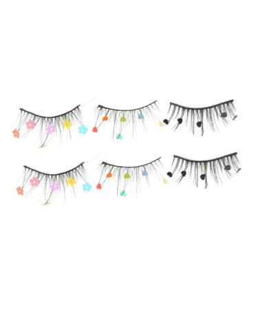 FOMIYES 15 Pairs Sequin False Eyelashes Fake Lashes Flower False Eyelashes Fake Eyelashes False Lashes Pride Outfit Color Lashes Lashes with Girl Eyelash Butterflies Sequins Eyelashes Miss