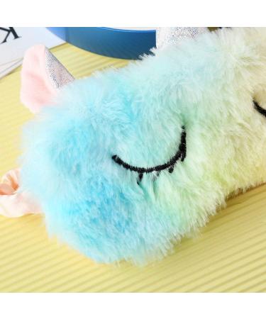 2 Pack Cute Animal Unicorn Sleep Mask for Girls - Soft Plush Blindfold for Women & Girls - Ideal for Travel, Nap, Night Sleeping - Unicorn Horn Design - Buy Online on GoSupps.com
