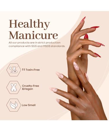 Modelones 500PC Nail Tips & Glue Gel Kit - 4-in-1 Full Cover Nail Extension Set for Press-On Nails & Art - Almond & Transparent - Buy Online on GoSupps.com