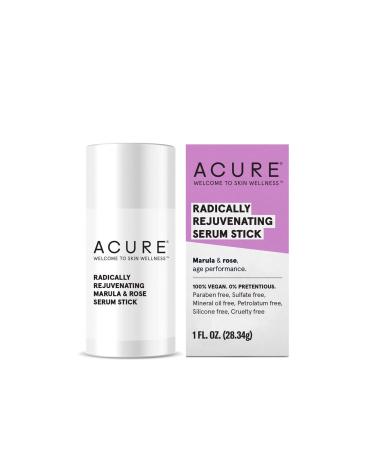 Acure, Radically Rejuvenating Serum Stick 100 Vegan Provides AntiAging Support Marula Rose Oil Avocado Oil Hydrates Rejuvenates, Clear, Scented, 1 Ounce Anti Aging
