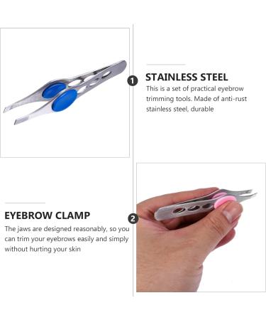 Fomiyes 8-Piece Stainless Steel Eyebrow Clip Set - Sloping & Pointed Tweezers for Makeup & Eyelash Extensions - Rustproof & Durable - Buy Online on GoSupps.com