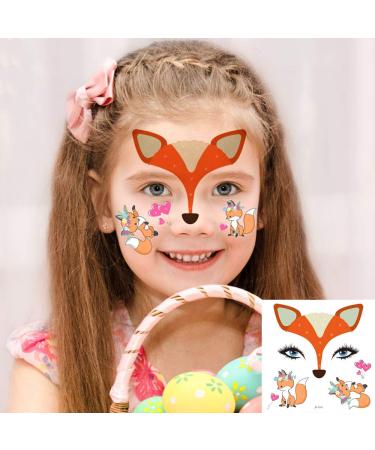 8pcs Kids Animal Face Tattoo Set - Water Transfer Butterfly Sticker for Halloween & Parties - Buy Online on GoSupps.com