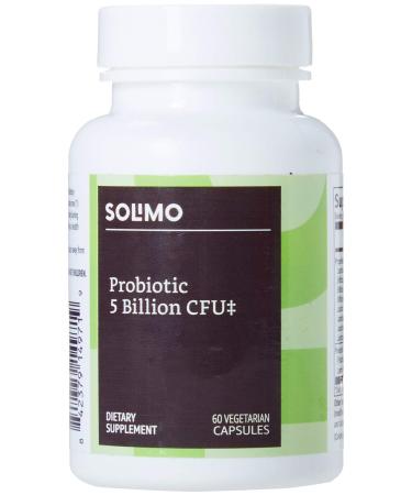 Amazon Brand - Solimo Probiotic 5 Billion CFU, 8 Probiotic strains with 60 mg Prebiotic Blend, 60 Vegetarian Capsules, 2 Month Supply, Supports Healthy Digestion