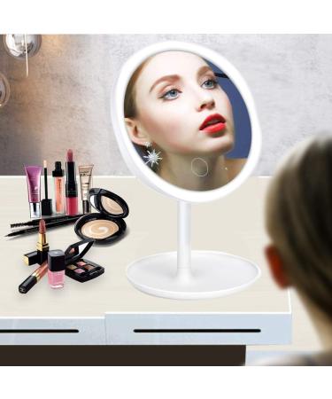RENXIN-INC Makeup Mirror Vanity with 3 Color Dimmable Lights, Touch Sensor, 90 Rotation, 5X Magnification - Detachable Countertop Circle - Buy Online on GoSupps.com