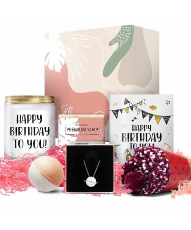 Birthday Gifts for Women- Relaxing Spa Gift Box Basket for Mom Sister Female Wife Girlfriend Happy Birthday Spa Gift Set for Bestie Coworker- Gifts Basket Care Package Present(6PCS)