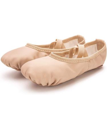 RoseMoli Ballet Shoes - Leather Yoga Ballet Slippers for Girls/Women, Nude, Size 3.5 - Buy Online on GoSupps.com