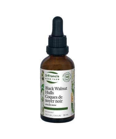 St. Francis Herb Farm - Black Walnut Hulls (Juglans nigra hulls) Herbal Tincture - Black Walnut hulls have exceptional anti-parasitic properties (50ml) 50 ml (Pack of 1)