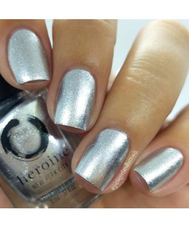 Heroine.nyc Silver Linings Metallic Nail Polish - Cruelty-Free, Vegan, Non-Toxic Formula - 0.37 fl. oz - Silver Metallic - Buy Online on GoSupps.com