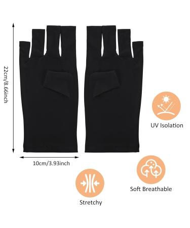 simarro Anti-UV Gloves for Gel Nail Lamp Professional UPF50+ UV Protection Gloves for Manicures UV Sun Protection Fingerless Gloves Protect Hands from UV for Light(Black Fingerless) - Buy Online on GoSupps.com