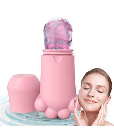 Ice Roller for Face  Facial Roller Skin Care Tool  Silicone Ice Roller Mold for Face Eyes  Gua Sha Massage Brightening  Firming  Shrink Pores  Stress Relief  Reduce Wrinkles and Pain Relief (Pink)