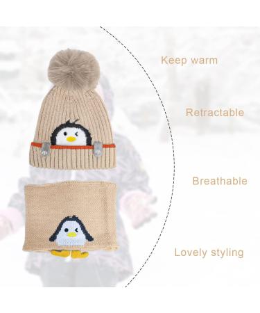 Rayson Baby Winter Warm Hat and Scarf Set with Fleece Lining for Kids - Coffee - Buy Online on GoSupps.com